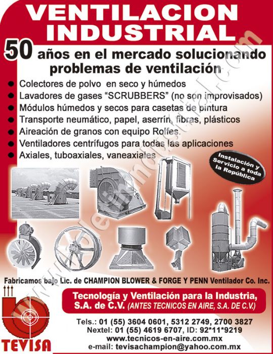 TECNOLOGIA Y VENTILACION PARA LA INDUSTRIA, SA DE CV Imagen