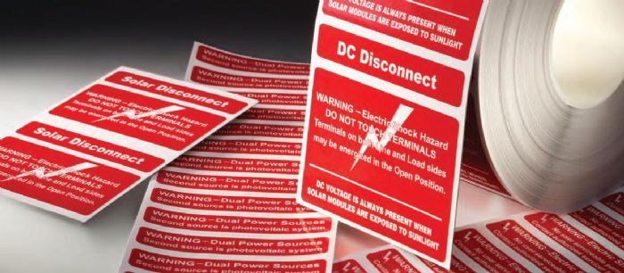 ETIQUETAS PARA IDENTIFICACIÓN EN INSTALACIONES SOLARES - RAYCHEM/TYCO ELECTRONICS