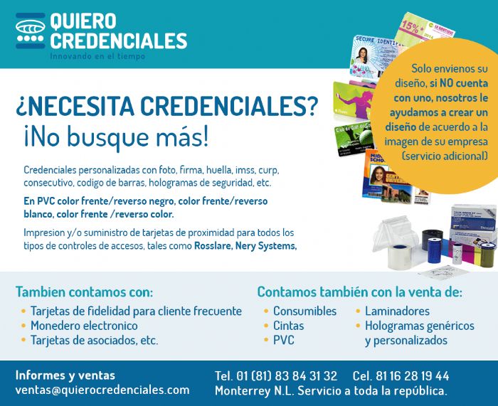 Maquila De Credenciales En PVC - Propia