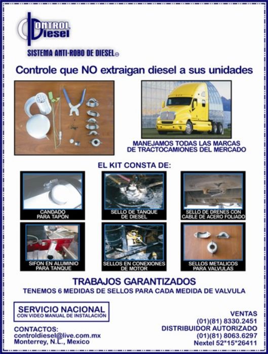 EQUIPO DE BLINDAJE ANTIROBO DE DIESEL - 