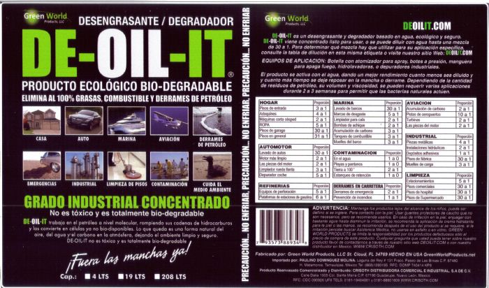 DE OIL IT  DESENGRASANTE/ DEGRADADOR - DE OIL IT