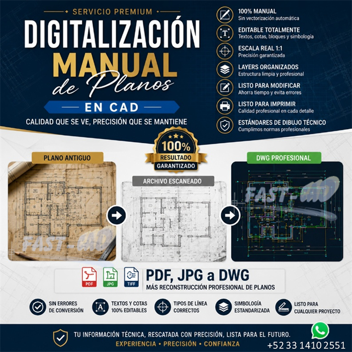 DIGITALIZACION DE PLANOS- PDF a DWG - Digitalización de planos PDF a DWG