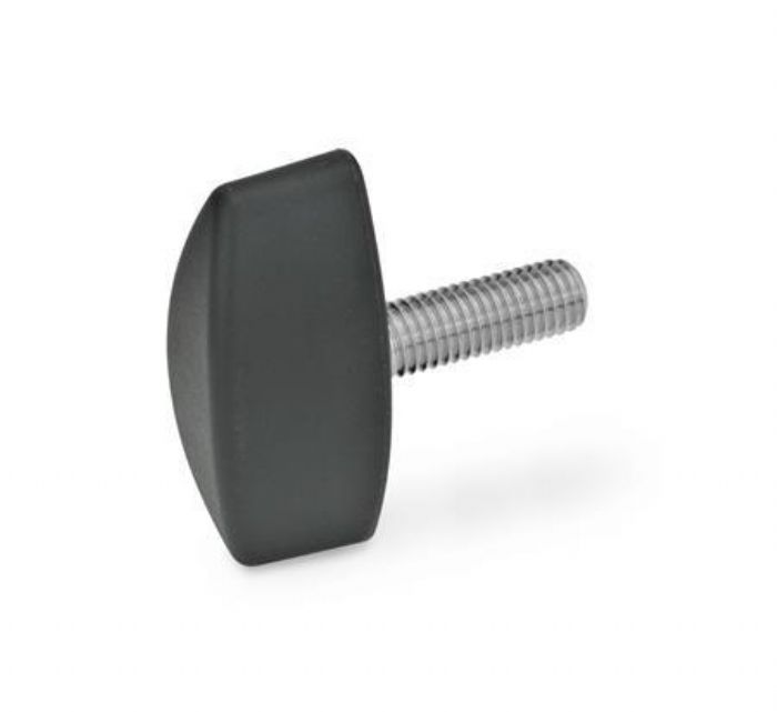  Tornillos mariposa Plástico tecnopolímero, con espárrago roscado de acero inoxidable - JW Winco