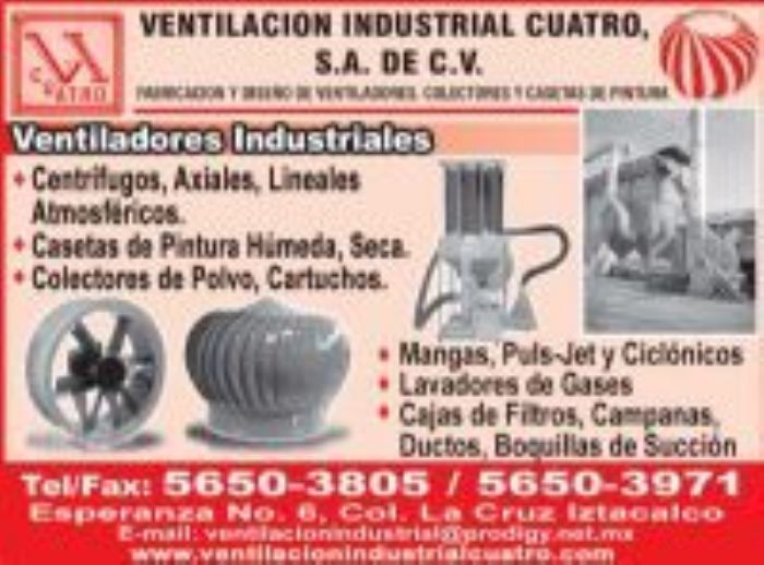 EXTRACTORES ADMOSFERICOS - VENTILACION INDUSTRIAL CUATRO