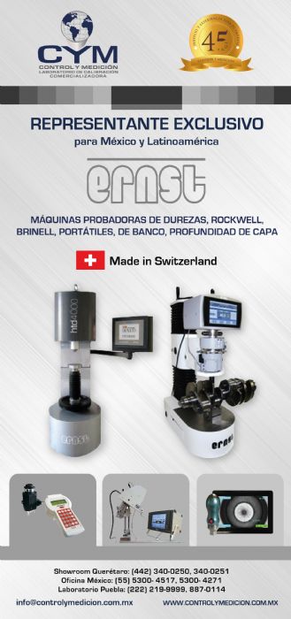 MAQUINAS PROBADORAS DE DUREZAS. MARCA ERNEST - Premium Control y Medición