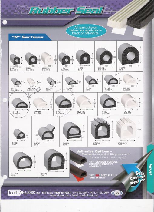 EMPAQUES DE HULE  - TRIM-LOK