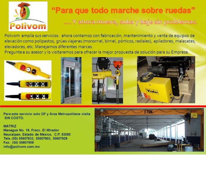 GRUAS VIAJERAS / POLIPASTOS - DIFERENTES MARCAS