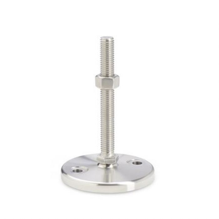  Pies de nivelación Acero inoxidable, con base torneada, con orificios de montaje - JW Winco