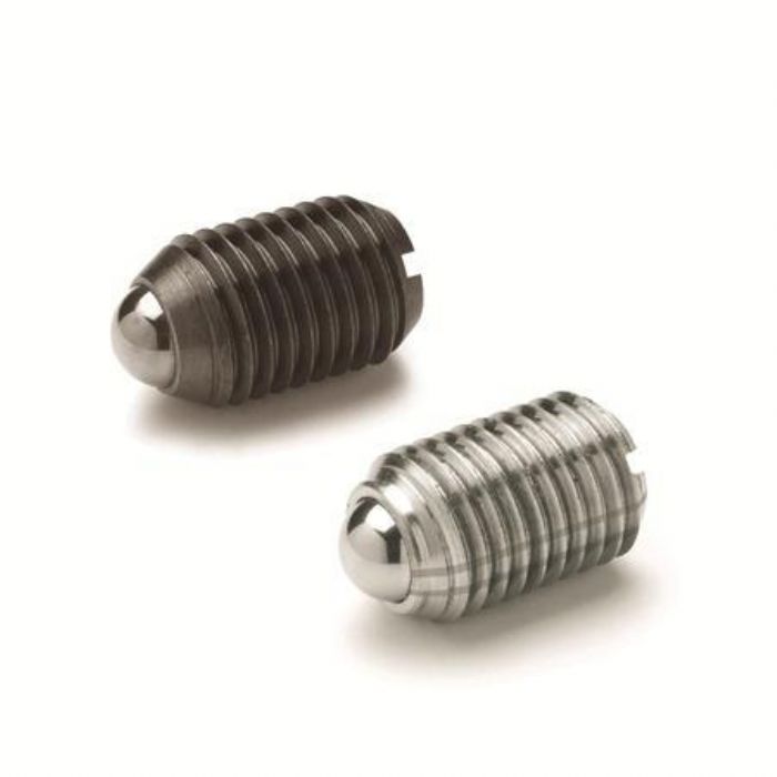  Posicionadores de bola Acero / acero inoxidable, con cuerpo roscado y bola, con ranura - JW Winco