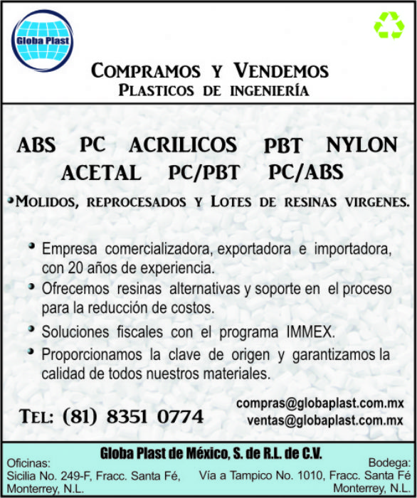 COMPRA - VENTA DE RESINAS PLASTICAS - GLOBA PLAST