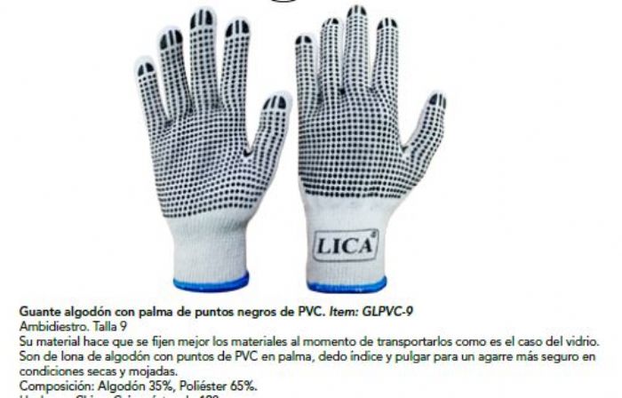 GUANTE JAPONES  CON PUNTOS PVC T-9							 - 