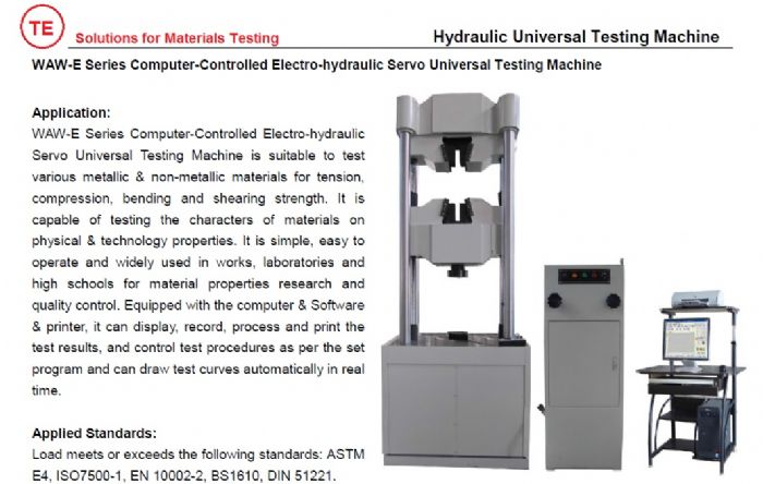 MAQUINAS DE ENSAYOS UNIVERSALES  - TE TESTING MACHINE 