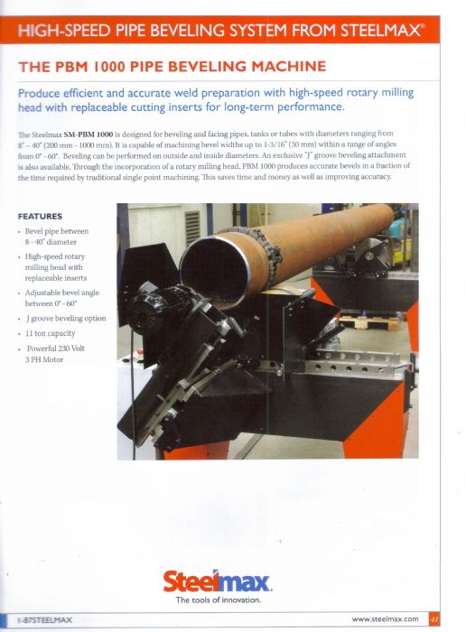 BISELADORAS DE ALTA VELOCIDAD  PARA TUBO Y PLACA,ESTACIONARIAS Y PORTATILES - STEELMAX TOOLS