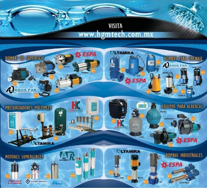 Bombas Para Agua y Presurizadores Para Todo Tipo de Aplicacion y Servicios.  * HGM Technolgy * - ALTAMIRA,