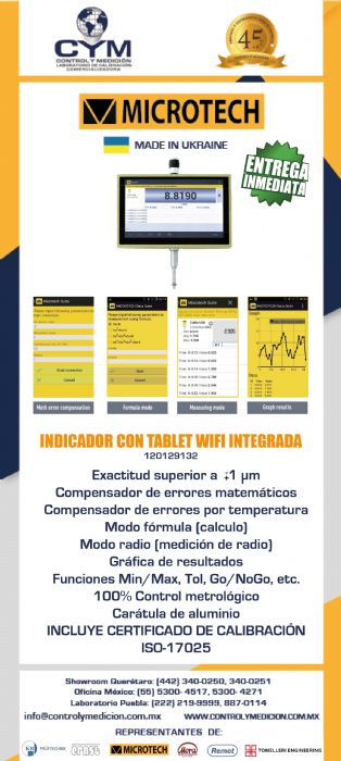 INDICADOR CON TABLETA WIFI MARCA MICROTECH - Microtech