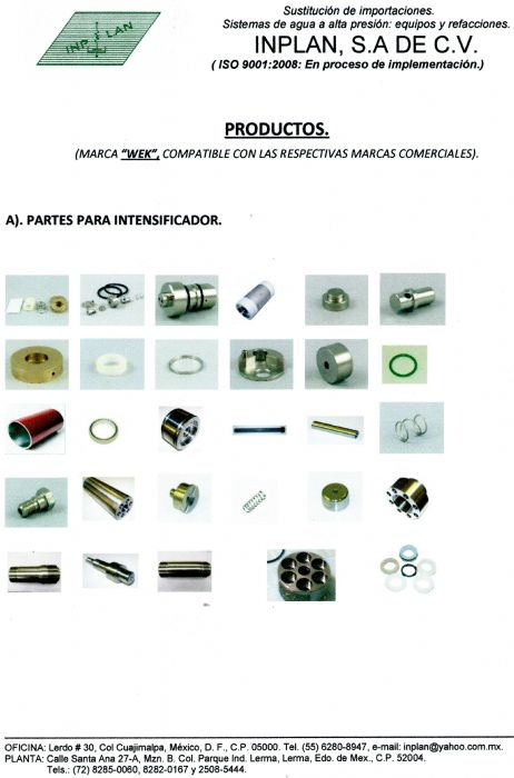 Corte con agua, refacciones, servicio, asesoria.  - "WEK"