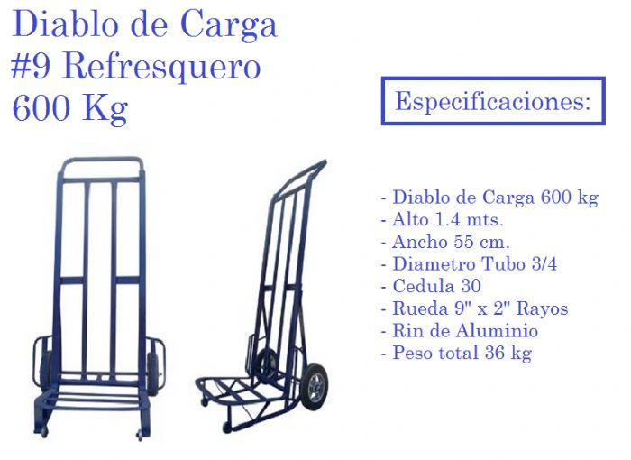 Diablo de Carga Refresquero 600 Kg No. 9 - Diablos Casa Hernandez