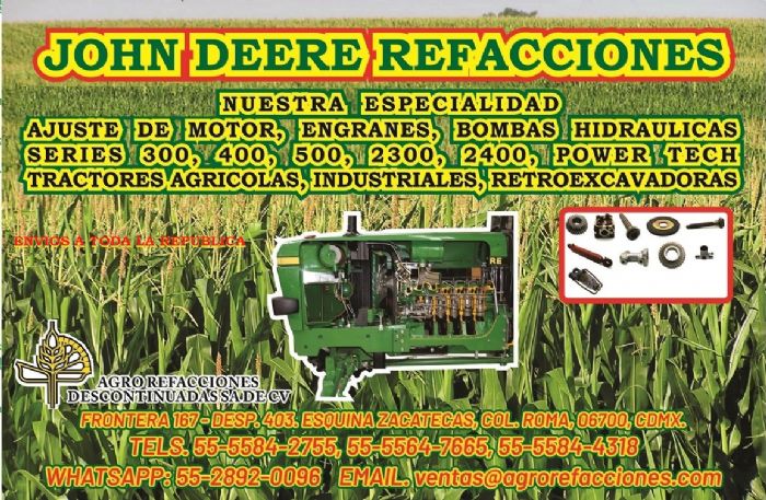 REFACCIONES PARA JOHN DEERE  2300 y 2400  - john deere