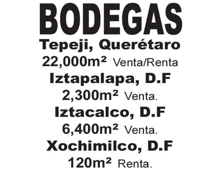 Venta bodegas - 