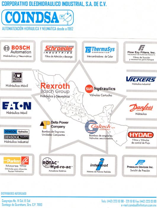 EQUIPOS HIDRAULICOS - bosch, sun hydraulics, rexroth, denison,vickers