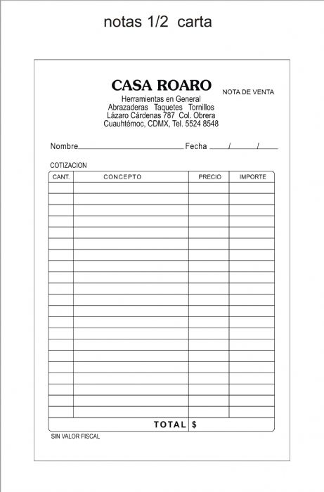 NOTAS DE REMISION MEDIA CARTA - Impresos Albacete