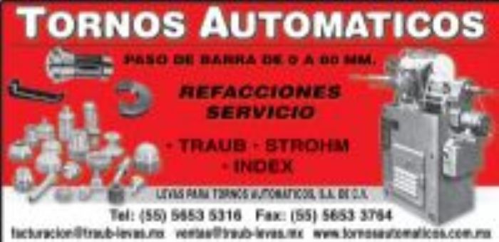 REFACCIONES PARA TORNOS - LEVAS PARA TORNOS AUTOMATICOS