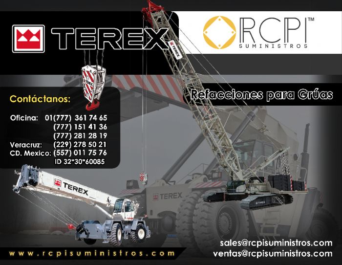 Refacciones para Grúas Industriales  - Terex, Grove, National Crane, Tadano, Demag