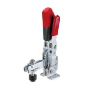 Abrazaderas de palanca de acción vertical de acero, con enclavamiento de seguridad y base de montaje horizontal