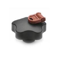  Perillas de estrella de seguridad con llave Plástico tecnopolímero, con inserto roscado de latón