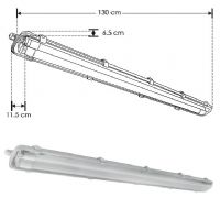 Luminario gabinete stanka a prueba de vapor con tubos de LEDS tipo T8 incluidos.