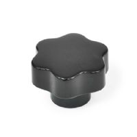  Perillas de seis lóbulos Plástico fenólico sólido, con inserto roscado